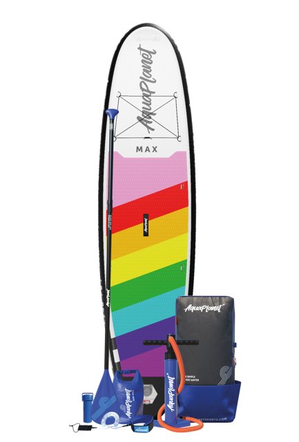 Paquete Tabla de Paddle Surf Hinchable Aquaplanet MAX 10'6″ - Rainbow