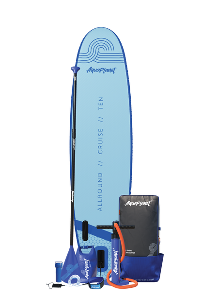 Paquete de tabla de paddle inflable Aquaplanet ALLROUND TEN 10 '- azul