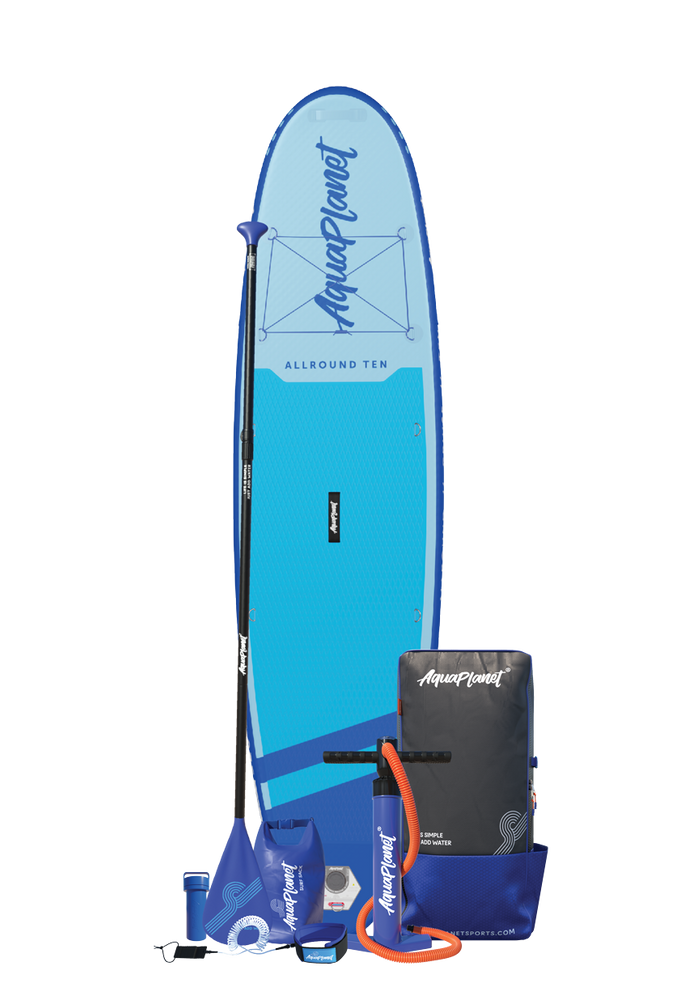 Paquete de tabla de paddle inflable Aquaplanet ALLROUND TEN 10 '- azul