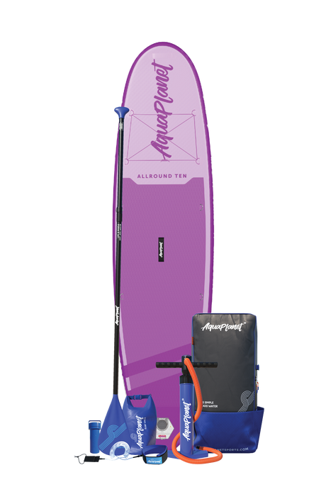 Paquete de tabla de paddle inflable Aquaplanet ALLROUND TEN 10 '- Púrpura