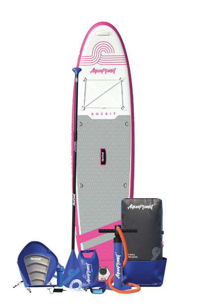 Paquete Tabla Paddle Surf Hinchable Aquaplanet ROCKIT 10'2" Rosa