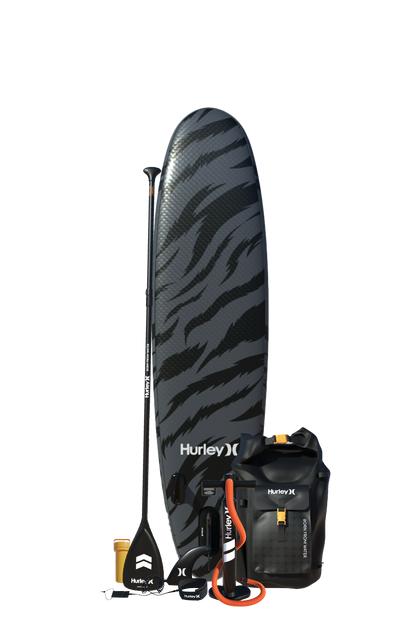 Paquete de tabla de remo inflable Hurley Advantage Black Tiger de 10 pies