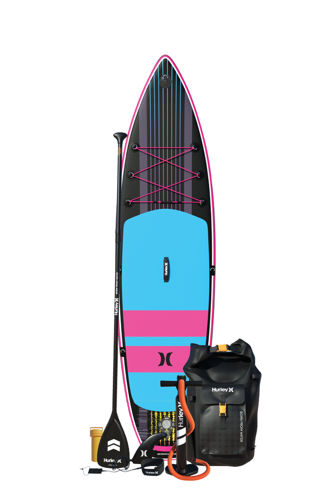 Paquete de tabla de paddle inflable Hurley ApexTour Miami Neon 10'8