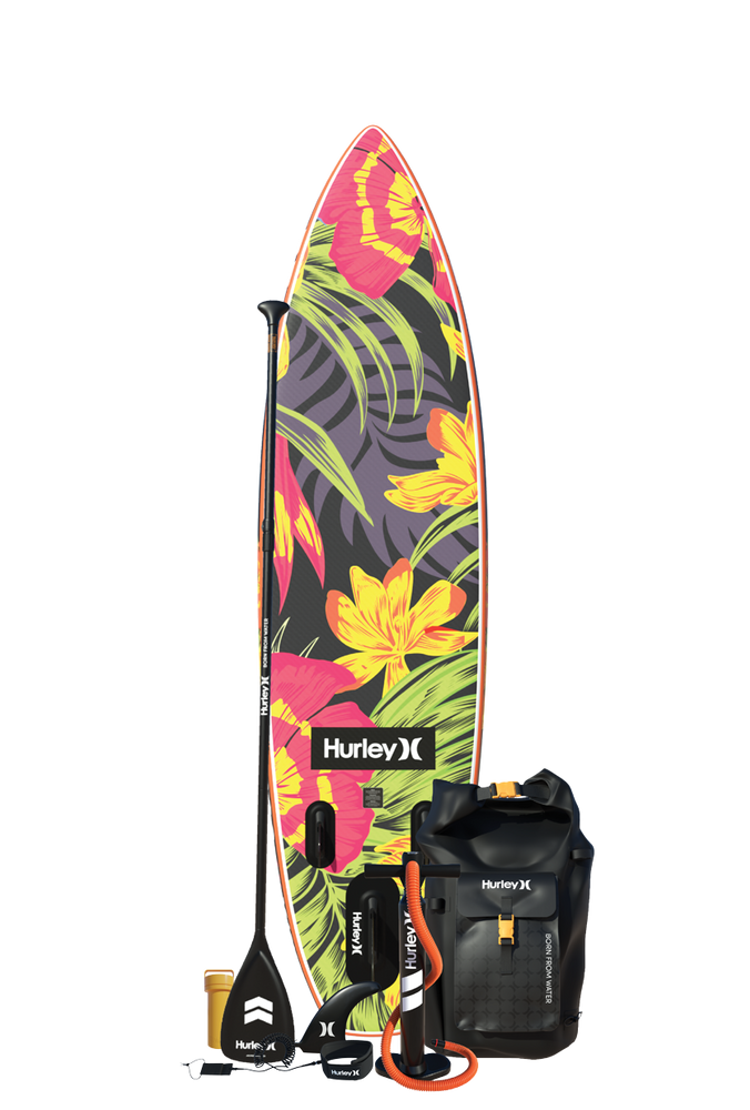 Paquete de tabla de paddle inflable Hurley ApexTour Midnight Tropics 10'8